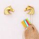 Handmade Two Horses Facing Aluminium Wall Hooks Pack of 2 Pieces