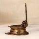 Elegant Brown Handcrafted Oil Lamp Made of Finest Brass