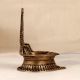 Elegant Brown Handcrafted Oil Lamp Made of Finest Brass
