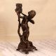 Handmade Dark Finish Brass Angel Candle Stand for Decoration