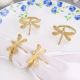 Handmade Brass Dragonfly Napkin Ring in Set of 4