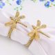Handmade Brass Dragonfly Napkin Ring in Set of 4