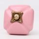 Pink Handmade Ceramic Square Cabinet Knob