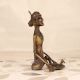Vintage Finish Brass Tribal Lady Sitting Statue for Decoration