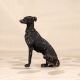 Dark Finish Metal Sitting Dog Statue for Home Decoration