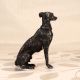 Dark Finish Metal Sitting Dog Statue for Home Decoration