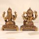 Traditional Handmade Brass Lord Ganesha and Goddess Laxmi Statue