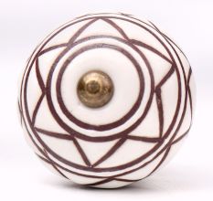 Brown Pattern Etched Ceramic Knobs