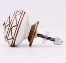 Brown Pattern Etched Ceramic Knobs