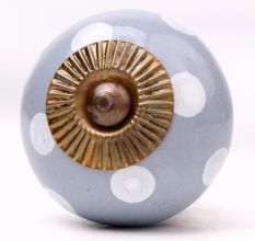 Grey Dotted Ceramic Cabinet Knobs Online