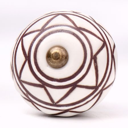 Brown Pattern Etched Ceramic Knobs