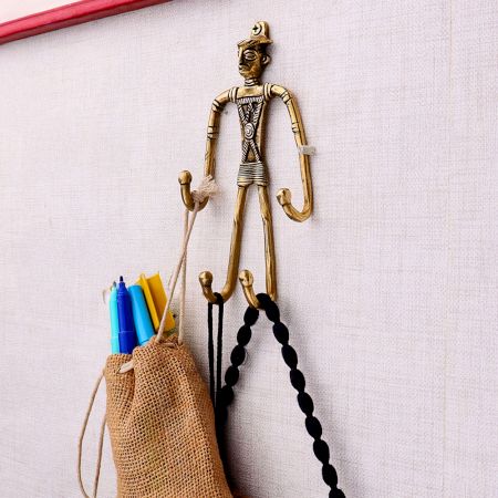 Indian Tribal Cast Brass Wall Hooks