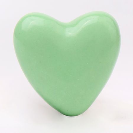 Green Tiny Heart Ceramic Cabinet Knobs