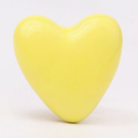 Yellow Tiny Heart Ceramic Cabinet Knobs