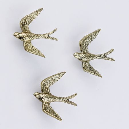 Decorative Golden Eagle Wall Hooks 3 Pieces