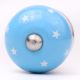 Turquoise White Tiny Star Pattern Cabinet Knobs