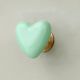 Green Tiny Heart Ceramic Cabinet Knobs