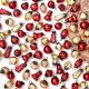 Set of 25 Pieces Red and Golden Tiny Christmas Ornaments In Assorted Styles