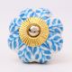 Old Turquoise Leaf Dresser Knob