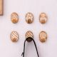 Wooden Brown Floral Sticky Hook for Wall- Pack of 6