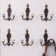 Handmade Multicolor Ceramic Iron Wall Hooks 6 Pieces