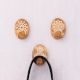 Brown White Wooden No Damage Wall Adhesive Hooks-Pack of 3