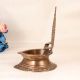 Traditional Handmade Brass Gaja Laxmi Oil Lamp for Rituals
