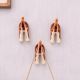 Brown White Ceramic Dog Tail Shaped Wall Hooks-3 Pieces