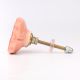 Pink Golden Flower Flat Ceramic Drawer Knob