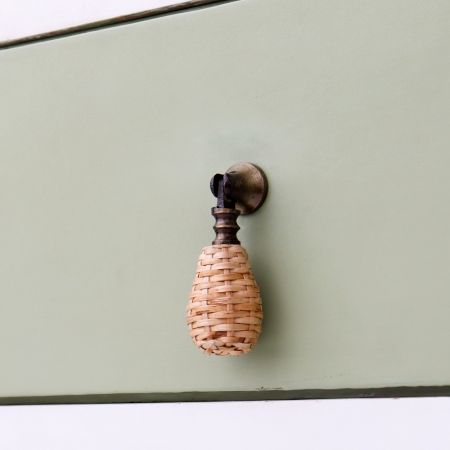 Natural Rattan Drop Cabinet Drawer Knobs