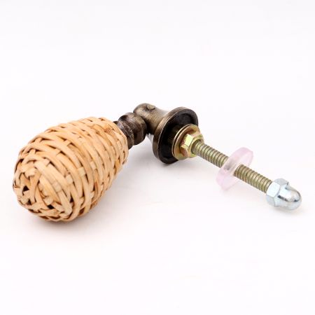 Natural Rattan Drop Cabinet Drawer Knobs