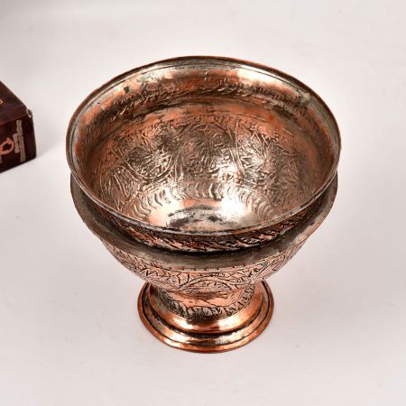 Kashmiri Islamic Art Handmade Copper Bowl for Home Decor