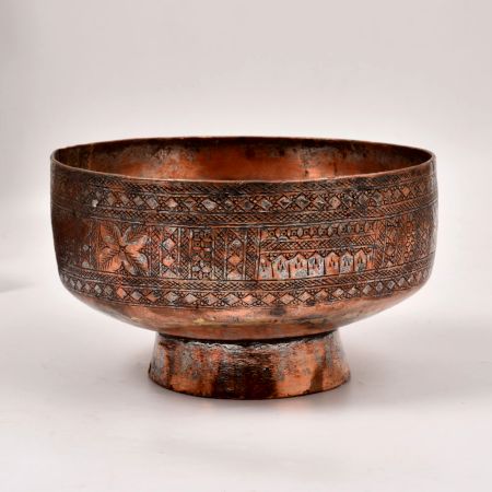 Handcrafted High-Quality Copper Bowl in Kashmiri Islamic Art