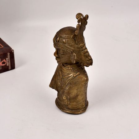 Tribal Art Finest Brass Goddess Parvati Bust Statue for Decor