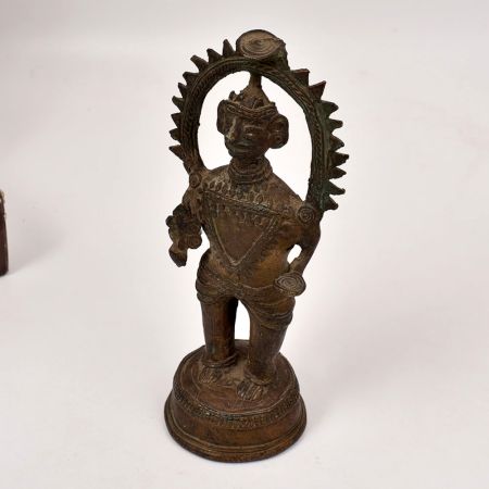 Handcrafted Vintage Brass Tribal God Statue for Home Decor
