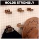 Natural Brown Small Wooden Wall Hooks-6 Pieces
