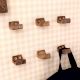 Natural Brown Small Wooden Wall Hooks-6 Pieces