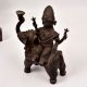 Vintage Brass Statue of God Indra Riding on Elephant for Decor