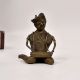 Handcrafted Tribal Art Brass Statue of Man Playing Instrument