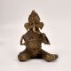 Tribal Vintage Brass Lord Ganesha Playing Sarangi Statue for Decor