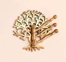 Brass Golden Decorative Tree Swivel Tri Arm Hook