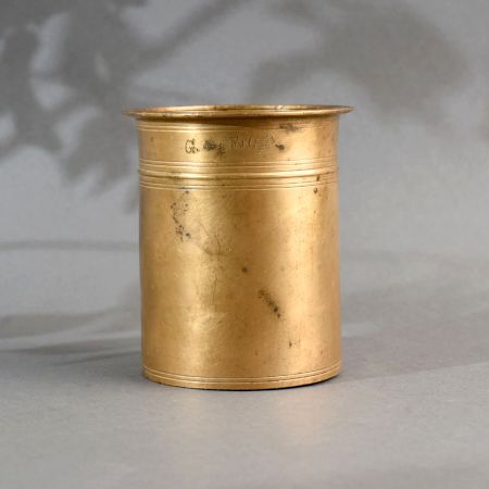 Plain Brown Finish Panchpatra Holy Pot Made of High-Quality Brass