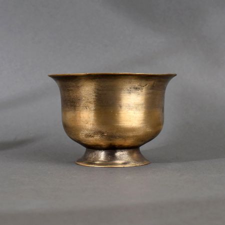 Brown Brass Holy Kumkum Pot for Hindu Rituals