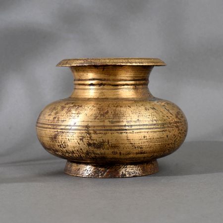 Handcrafted Vintage Brass Holy Water Pot from South India