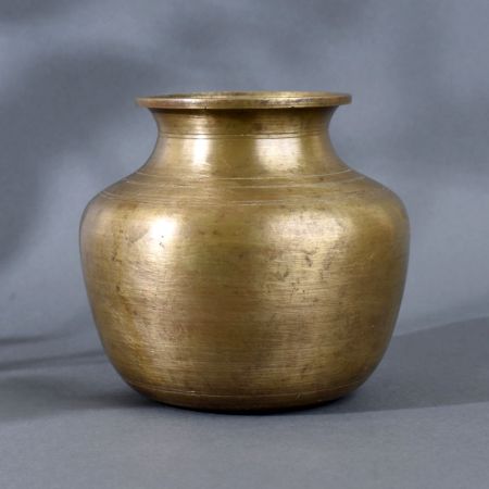 Plain Holy Water Pot Made of Brass in Vintage Finish