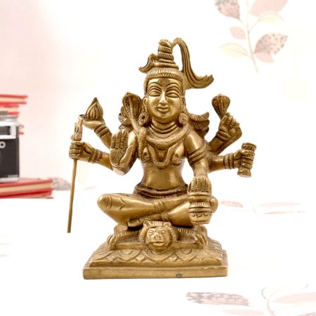 Handmade Vintage Brass Lord Shiva Statue in Himalayan Art