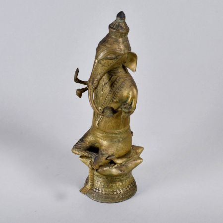 Handmade Tribal Lord Ganesha Brass Statue for Prayer Room