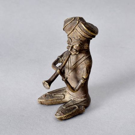 Vintage High-Quality Tribal Brass Man Statue for Decoration