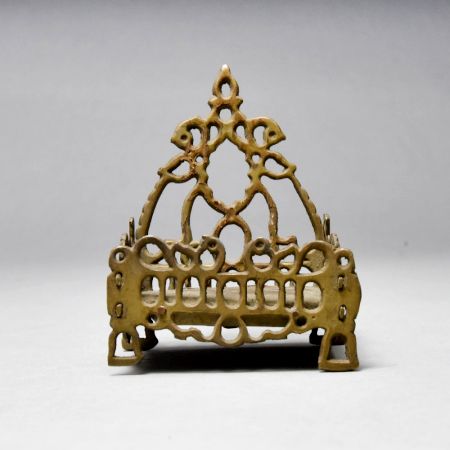 Vintage Jali Work Brass Lord Krishna Bed for Home Decor