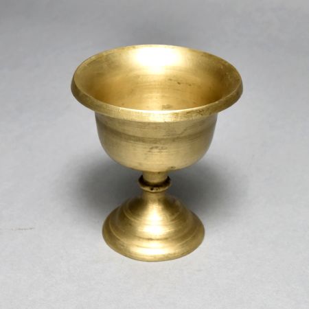 Handmade Brown Finish Bell Metal Holy Cup Stand for Prayer Room